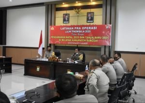 Pengamanan Natal, Polres Banggai Gelar Latihan Pra Operasi