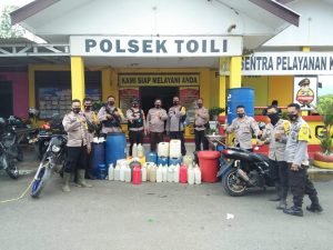 Polsek Toili Amankan Ribuan Liter CT di 10 Lokasi