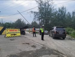 Pekerjaan Jembatan di Nuhon, Satlantas Polres Banggai Lakukan Pengalihan Arus Lalu Lintas