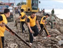 Pasca Relokasi, TNI-Polri Gelar Aksi Pembersihan Pasar Simpong Luwuk