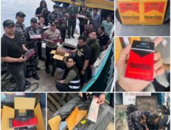 Bea Cukai Bersama Babinsa-Koramil Luwuk Gagalkan Pengiriman Rokok Ilegal via Laut, Puluhan Ribu Batang Diamankan