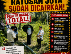 Proyek Air Bersih Rp500 Juta di Desa Louk Gagal Total, Dana Rp125 Juta Sudah Dicairkan