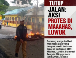 Warga Maahas Tutup Jalan, Desak Pelaku Pemukulan Segera Ditangkap