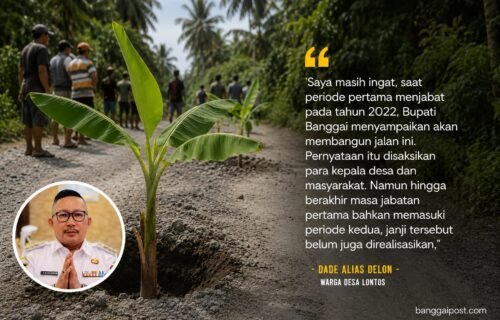 Tagih Janji Bupati, Warga Luwuk Timur Tanam Pohon di Jalan