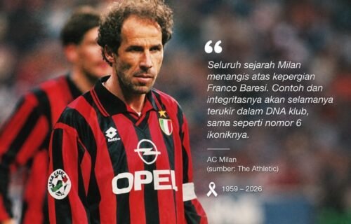 Legenda AC Milan Franco Baresi Meninggal Dunia di Usia 66 Tahun