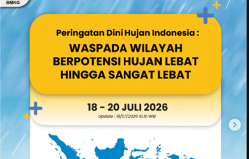 BMKG: Sulteng Berpotensi Diguyur Hujan Lebat Meski Puncak Kemarau, Warga Diminta Waspada