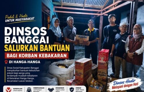 Dinsos Banggai Salurkan Bantuan bagi Korban Kebakaran di Hanga-Hanga