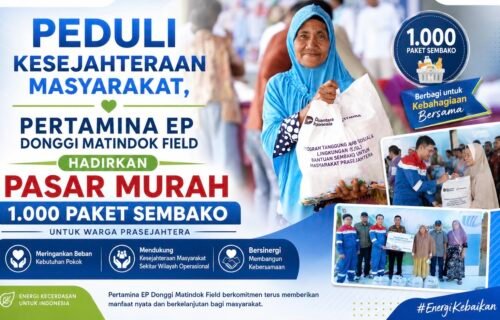 Peduli Kesejahteraan Masyarakat, Pertamina EP Donggi Matindok Field Hadirkan Pasar Murah 1.000 Paket Sembako