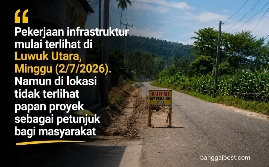 Pekerjaan Jalan di Luwuk Utara Dimulai, Papan Informasi Proyek Belum Terpasang