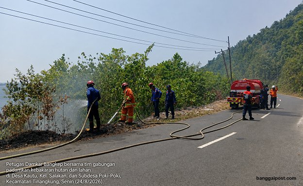 Damkar Bangkep Padamkan Karhutla di Tiga Titik Wilayah Tinangkung
