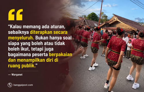 Busana Peserta Gerak Jalan Banggai Laut Disorot, Panitia Dipertanyakan