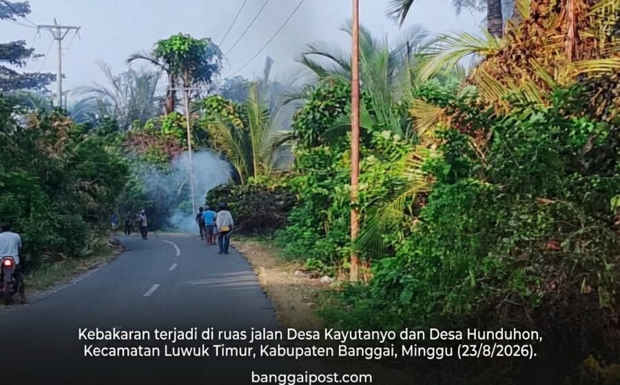 Kebakaran Terjadi di Jalan Poros Kayutanyo-Hunduhon, Kabel Listrik Ikut Terbakar