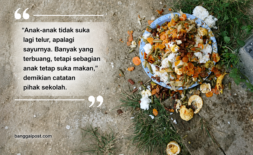 Menu MBG di SDN Manggalai Kurang Diminati, Telur dan Sayuran Banyak Tersisa