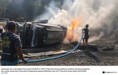 Truk Tangki Terbakar di Tanjakan Balantak Utara, Polisi Ungkap Pemilik dan Kronologi