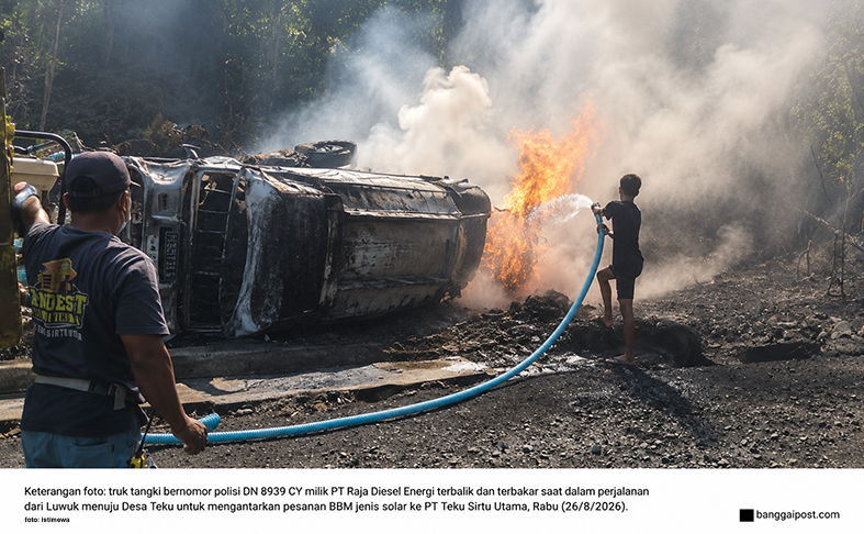 Truk Tangki Terbakar di Tanjakan Balantak Utara, Polisi Ungkap Pemilik dan Kronologi