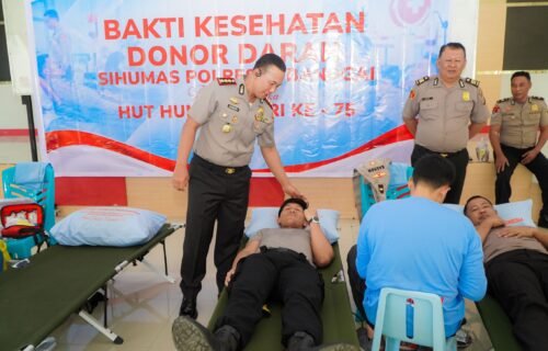 HUT Humas Polri ke-75, Polresta Banggai Kumpulkan 15 Kantong Darah untuk Kemanusiaan