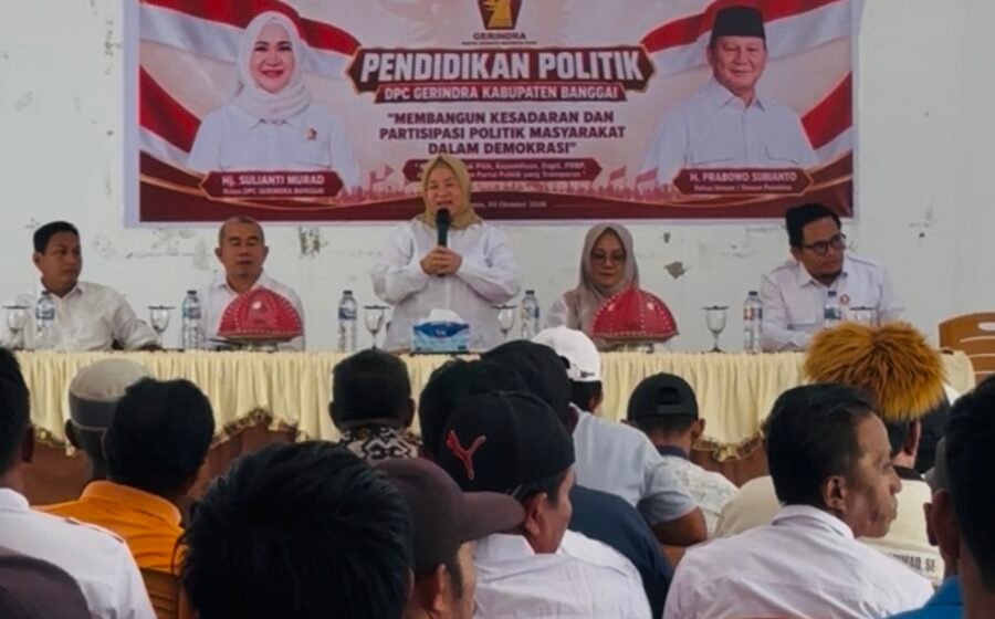 Ratusan Warga Antusias Ikuti Pendidikan Politik DPC Gerindra Banggai di Bualemo, Ketua KPU Beri Apresiasi