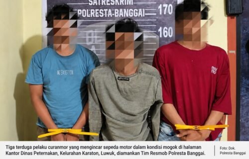 Motor Mogok di Halaman Kantor Dinas Peternakan Dicuri, Tiga Terduga Pelaku Dibekuk