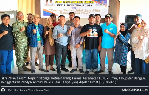 Gantikan Rendy R Ahmad, Fikri Palawa Pimpin Karang Taruna Luwuk Timur